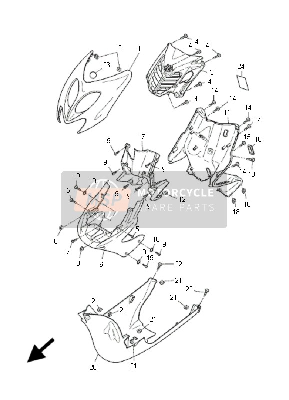 5BRF835J00PV, Body, Front Lower 1, Yamaha, 0